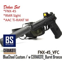 [BS] FN FNX-45 파카라이징그레이 세라코트 블루스틸 커스텀 딜럭스 셋(본체, 탄창2,하드케이스,RMR,AAC 소음기)_Sig Gray Cerakote custom_VFC